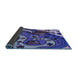 Thickness of Patterned Blue Rug, pat3005blu