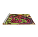 Sideview of Machine Washable Transitional Saffron Red Rug, wshpat3005brn