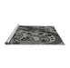 Sideview of Machine Washable Transitional Dark Gray Black Rug, wshpat3005gry