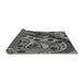 Thickness of Patterned Dark Gray Black Rug, pat3005gry