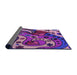 Thickness of Patterned Dark Magenta Purple Rug, pat3005pur