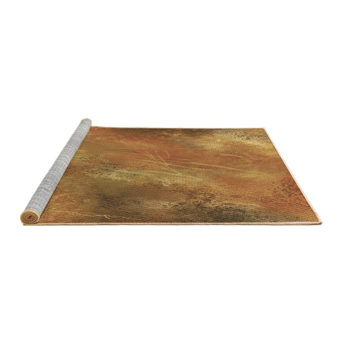 Sideview of Machine Washable Transitional Mahogany Brown Rug, wshpat3006brn