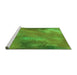 Sideview of Machine Washable Transitional Green Rug, wshpat3006grn