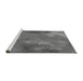 Sideview of Machine Washable Transitional Grey Gray Rug, wshpat3006gry