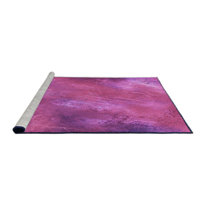 Sideview of Machine Washable Transitional Deep Pink Rug, wshpat3006pur