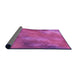 Thickness of Patterned Deep Pink Rug, pat3006pur