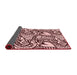 Thickness of Patterned Deep Rose Pink Rug, pat3007rd