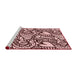 Sideview of Machine Washable Transitional Deep Rose Pink Rug, wshpat3007rd