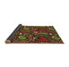 Thickness of Patterned Dark Golden Brown Rug, pat3008brn