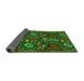 Thickness of Patterned Dark Forest Green Rug, pat3008grn