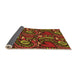 Thickness of Patterned Dark Red Rug, pat3008org