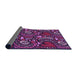 Thickness of Patterned Plum Velvet Purple Rug, pat3008pur