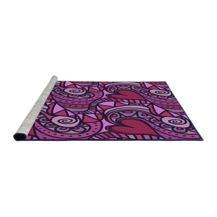 Sideview of Machine Washable Transitional Plum Velvet Purple Rug, wshpat3008pur