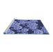 Sideview of Machine Washable Transitional Sky Blue Rug, wshpat3009blu