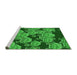 Sideview of Machine Washable Transitional Green Rug, wshpat3009grn