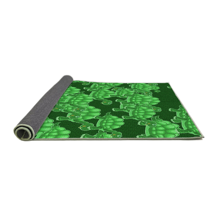 Thickness of Patterned Green Rug, pat3009grn