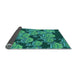 Thickness of Patterned Medium Teal Green Rug, pat3009lblu