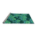 Sideview of Machine Washable Transitional Medium Teal Green Rug, wshpat3009lblu