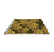 Sideview of Machine Washable Transitional Yellow Rug, wshpat3009org