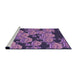 Sideview of Machine Washable Transitional Orchid Purple Rug, wshpat3009pur