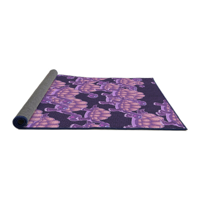 Thickness of Patterned Orchid Purple Rug, pat3009pur
