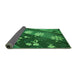 Thickness of Patterned Deep Emerald Green Rug, pat301grn