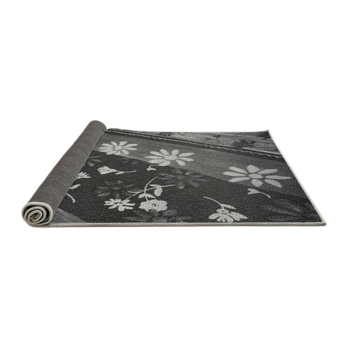 Thickness of Patterned Gunmetal Gray Rug, pat301gry