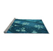 Sideview of Machine Washable Transitional Deep Sky Blue Rug, wshpat301lblu