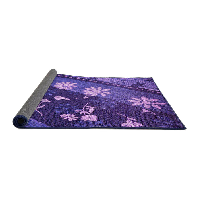 Thickness of Patterned Bright Purple Rug, pat301pur