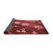 Thickness of Patterned Cranberry Red Rug, pat301rd