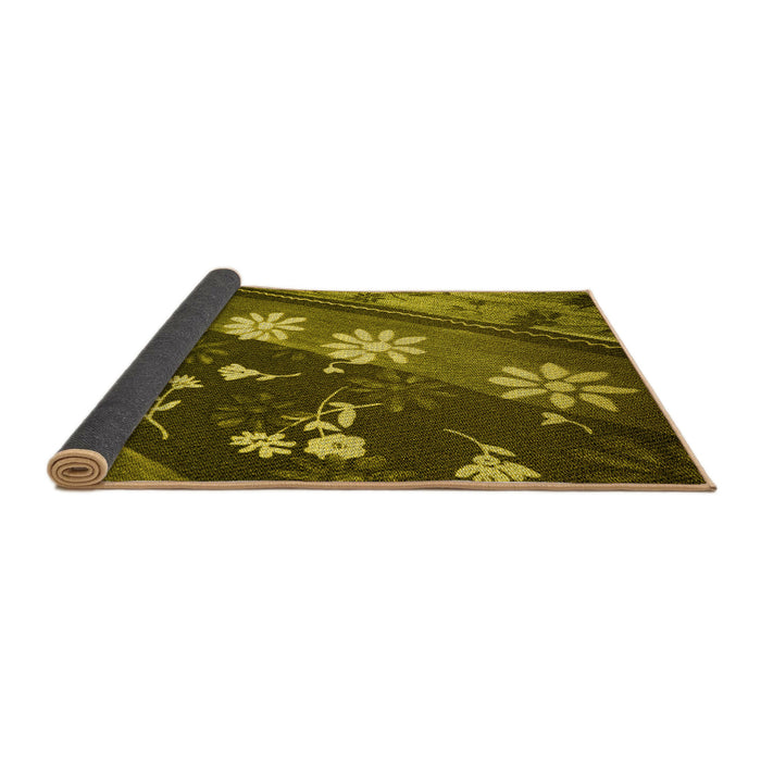 Sideview of Patterned Brown Rug, pat301yw