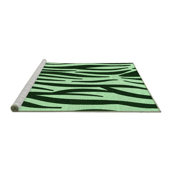 Sideview of Machine Washable Transitional Light Green Rug, wshpat3010grn