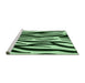 Sideview of Machine Washable Transitional Light Green Rug, wshpat3010grn