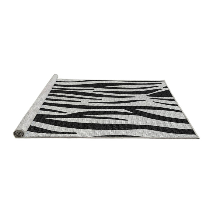 Sideview of Machine Washable Transitional Charcoal Black Rug, wshpat3010gry