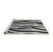 Sideview of Machine Washable Transitional Charcoal Black Rug, wshpat3010gry