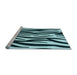 Sideview of Machine Washable Transitional Deep Teal Green Rug, wshpat3010lblu