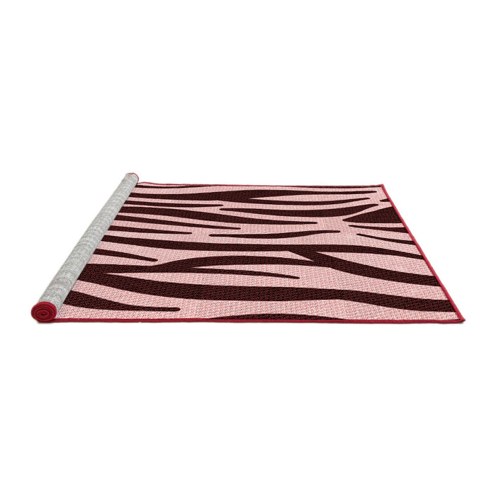 Sideview of Machine Washable Transitional Deep Rose Pink Rug, wshpat3010rd