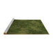 Sideview of Machine Washable Transitional Dark Forest Green Rug, wshpat3011brn