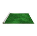 Sideview of Machine Washable Transitional Green Rug, wshpat3011grn