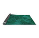 Thickness of Patterned Medium Teal Green Rug, pat3011lblu