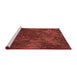 Sideview of Machine Washable Transitional Red Rug, wshpat3011rd