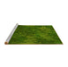 Sideview of Machine Washable Transitional Deep Emerald Green Rug, wshpat3011yw