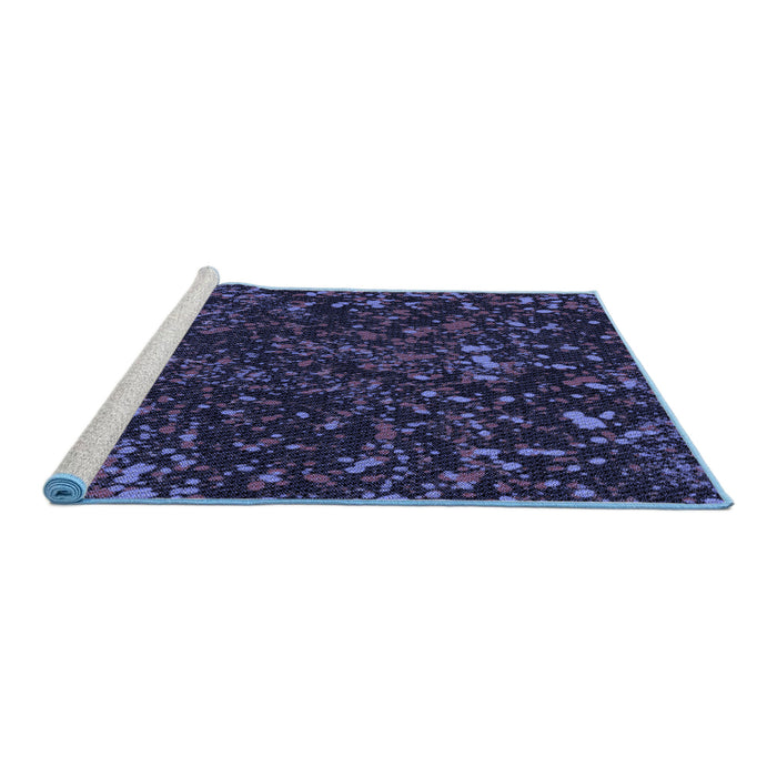 Sideview of Machine Washable Transitional Deep Periwinkle Purple Rug, wshpat3012blu