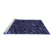 Sideview of Machine Washable Transitional Deep Periwinkle Purple Rug, wshpat3012blu