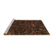 Sideview of Machine Washable Transitional Saddle Brown Rug, wshpat3012brn