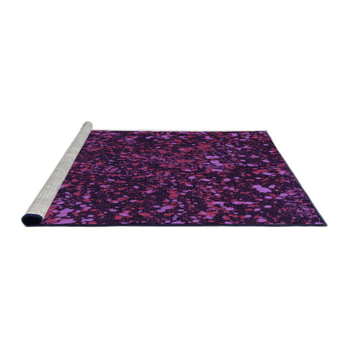 Sideview of Machine Washable Transitional Purple Lily Purple Rug, wshpat3012pur