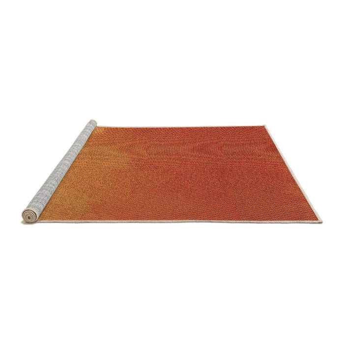 Sideview of Machine Washable Transitional Neon Orange Rug, wshpat3014org
