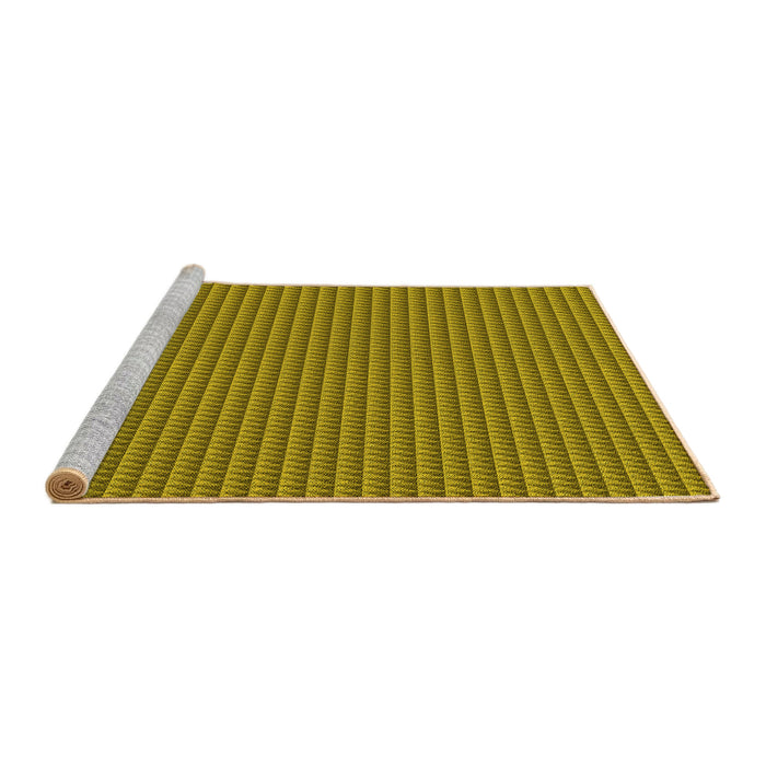 Sideview of Machine Washable Transitional Yellow Rug, wshpat3015yw