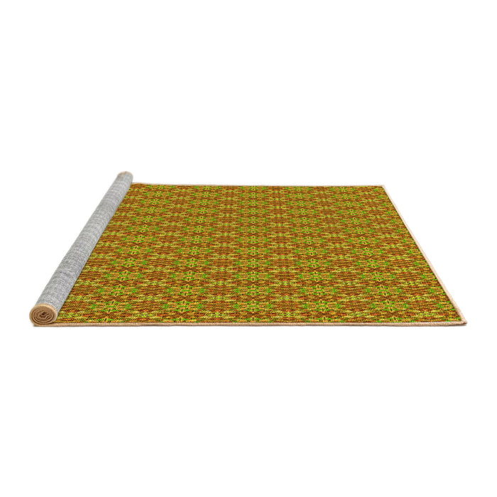 Sideview of Machine Washable Transitional Mahogany Brown Rug, wshpat3016yw