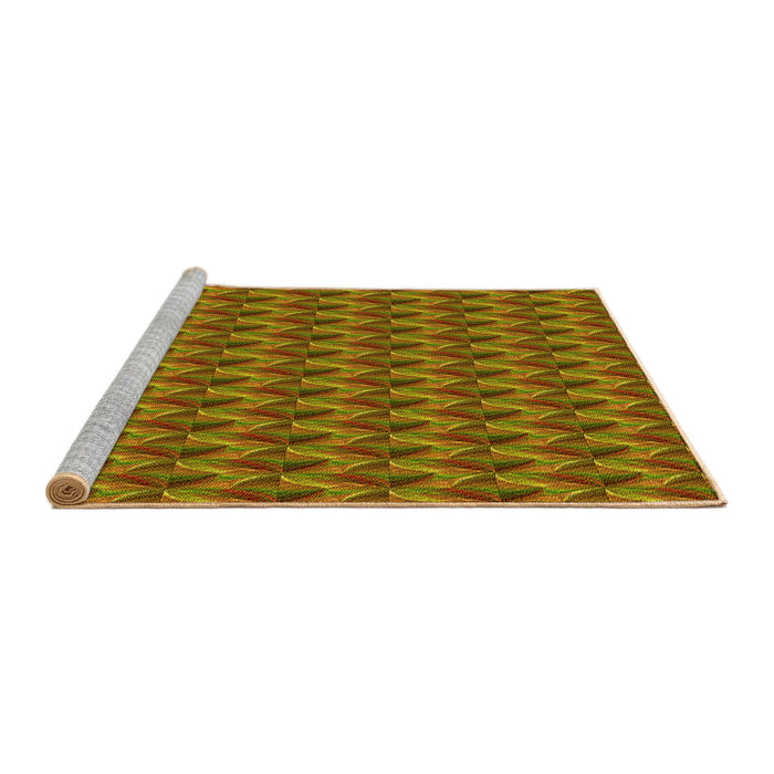 Sideview of Machine Washable Transitional Mahogany Brown Rug, wshpat3017yw
